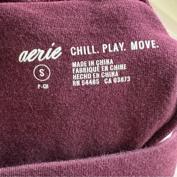 Aerie Chill Play Move Burgundy Grey Leggings Size Small‎ New with Tags - Picture 6 of 7